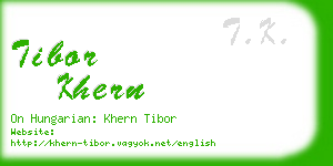 tibor khern business card